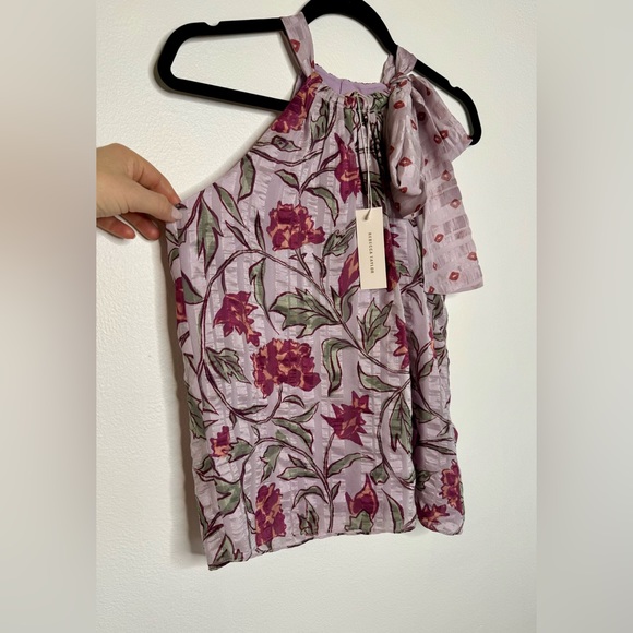 REBECCA TAYLOR - Zadie Fleur Silk Tie Sleeveless Blouse - Picture 14 of 16